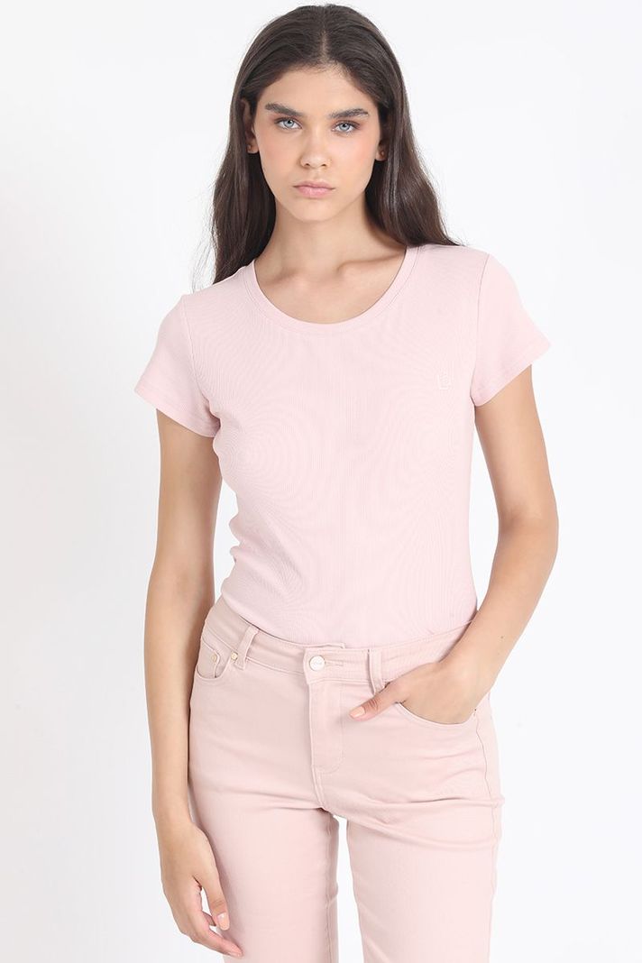 Polera Basica Algodón Ribb, Rosa Liola-3