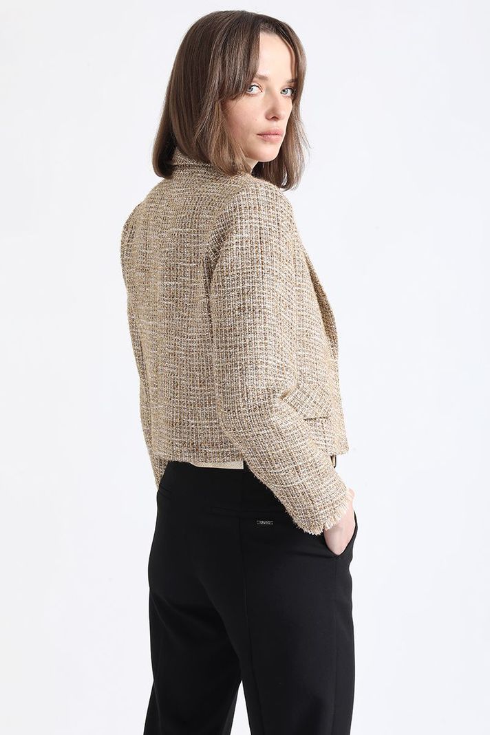 Blazer Cropped, Tweed Fantasia Beige Liola-4