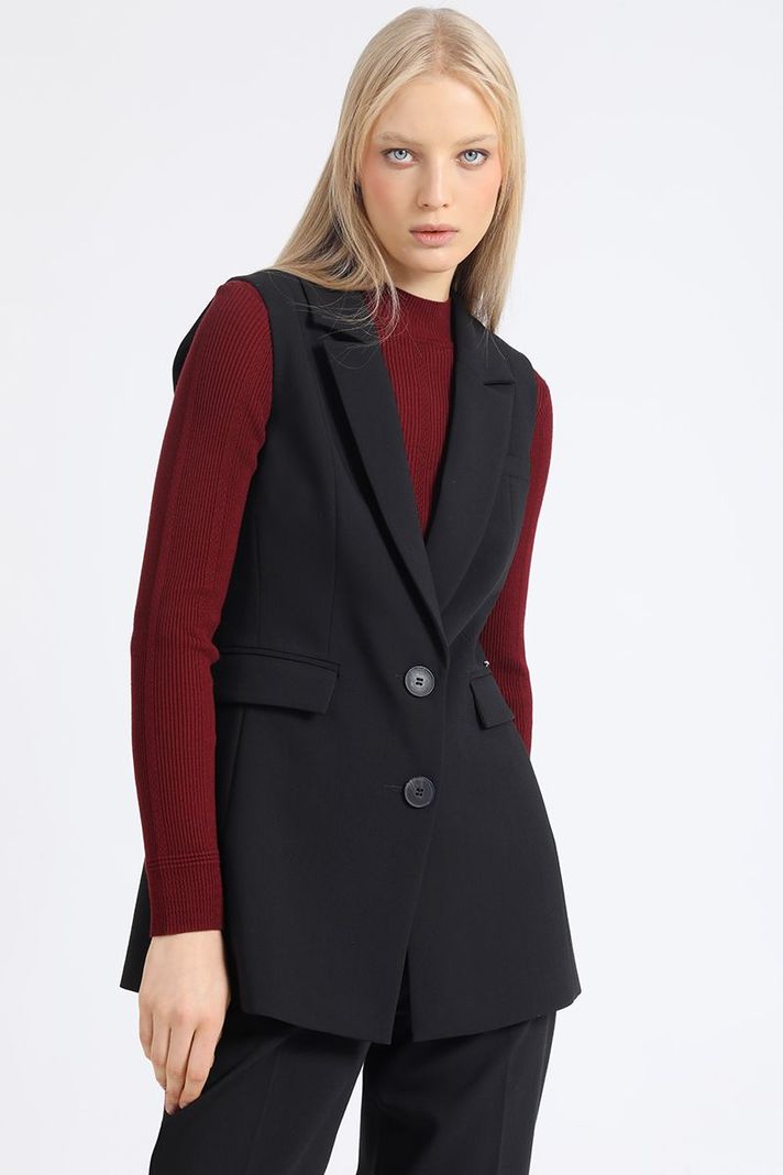 Blazer Sin Mangas, Negro Liola-0