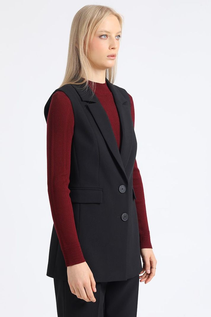 Blazer Sin Mangas, Negro Liola-2