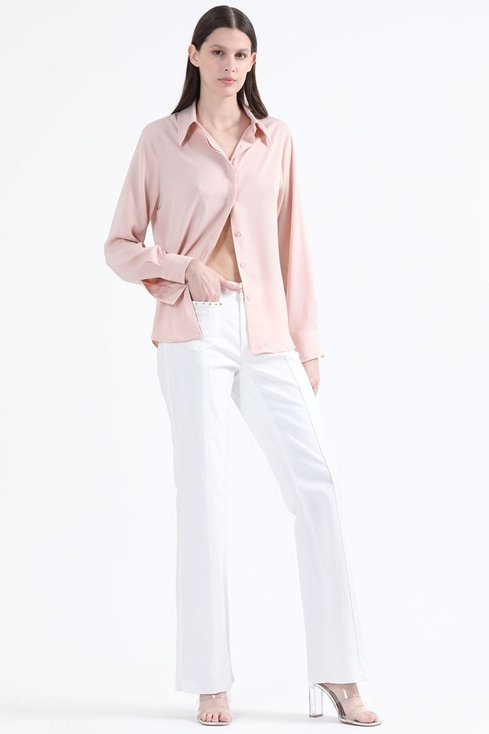 Blusa Basica Satin Opaco, Rosa Liola-1