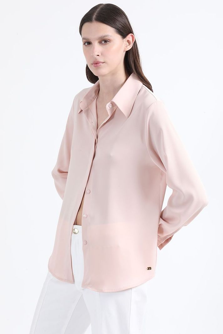 Blusa Basica Satin Opaco, Rosa Liola-2
