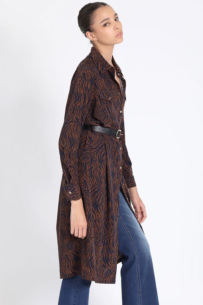 Vestido Midi Estampado, Negro Liola-2