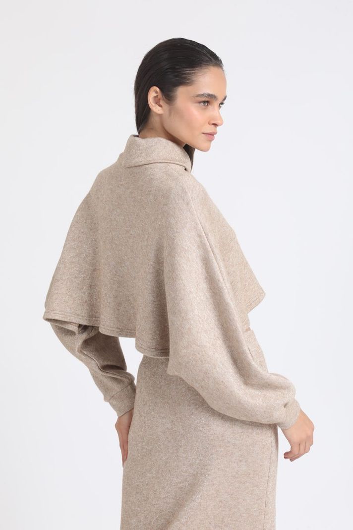 Beatle Tejido Punto Crop Con Hilo Metalizado, Beige Liola-4