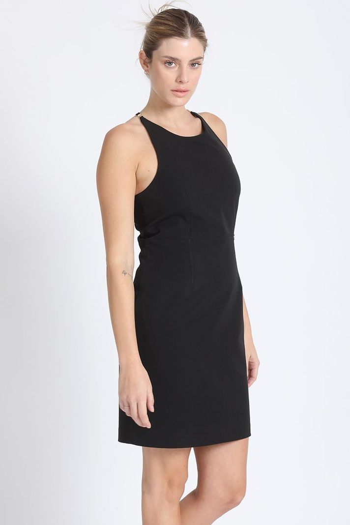 Vestido Strass Halter Negro Liola-3