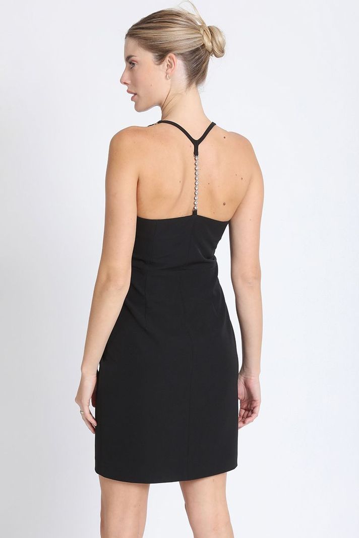 Vestido Strass Halter Negro Liola-4