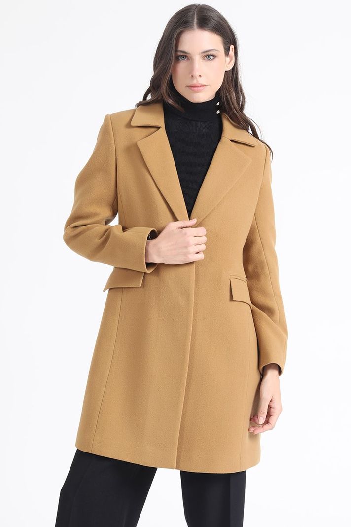 Abrigo Basico Forro Estampado, Muflon Camel Liola-4