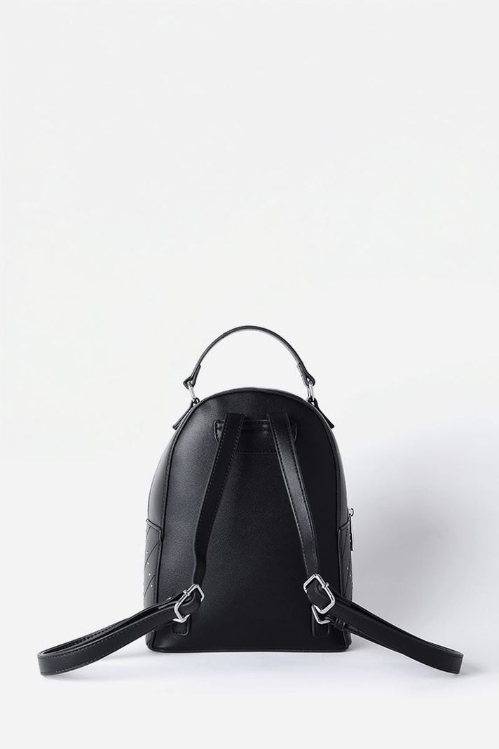 Mochila Con Tachas, Efecto Cuero, Negro Liola-3