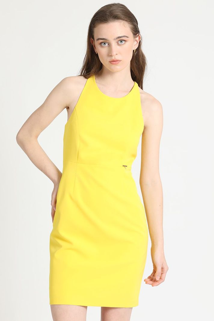 Vestido Strass Halter Amarillo Liola-0
