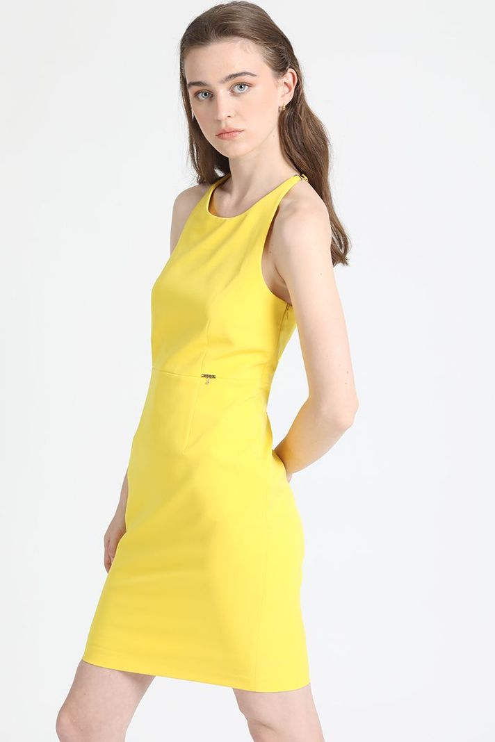 Vestido Strass Halter Amarillo Liola-1