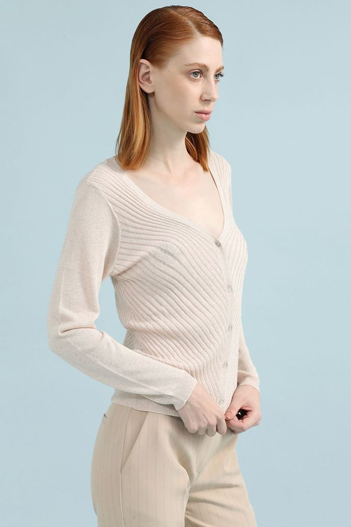 Cardigan Tejido Lurex Mix, Rosa Liola-2