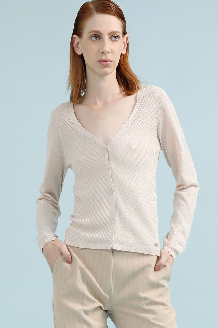 Cardigan Tejido Lurex Mix, Rosa Liola-3
