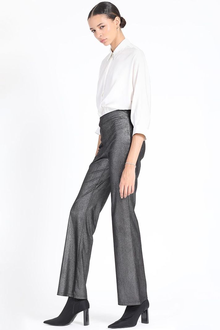 Pantalon Flare Leggins Metalizado, Negro Liola-1