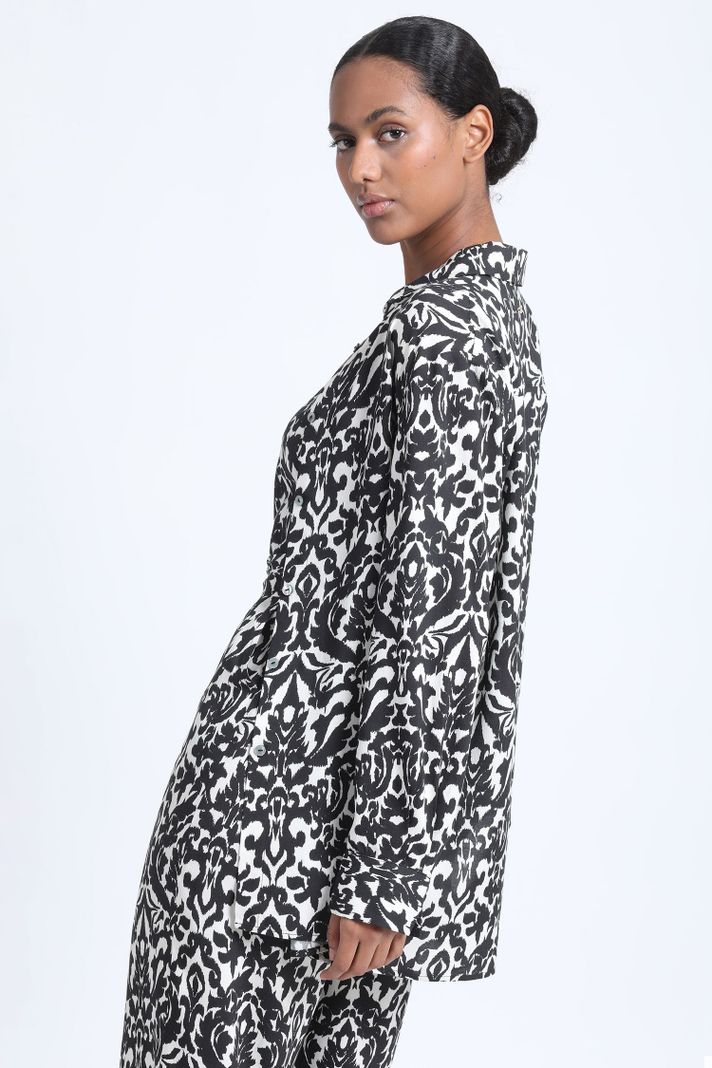 Camisa Larga Estampada Negro Liola-2