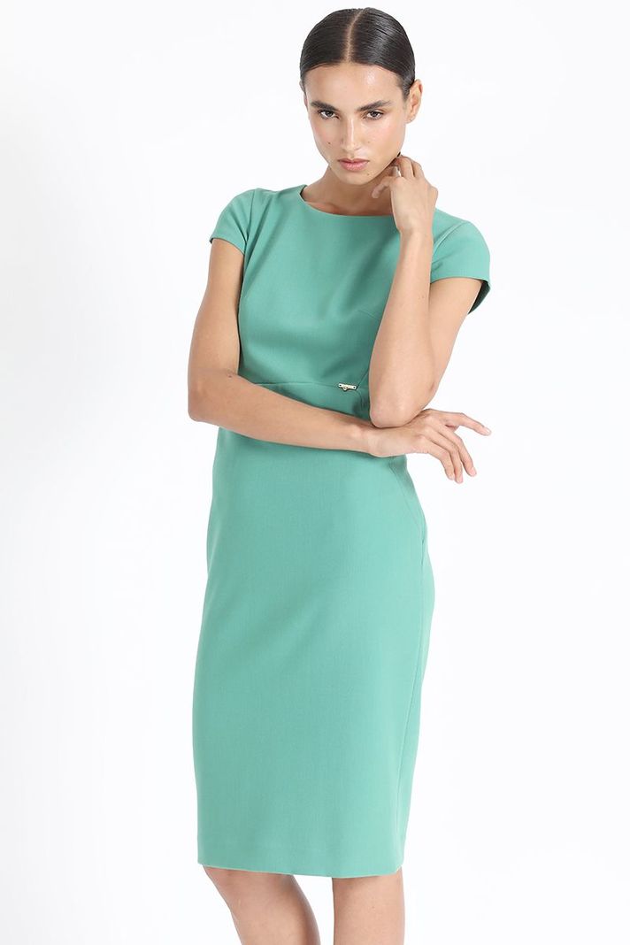 Vestido Entallado Midi, Verde Liola-0