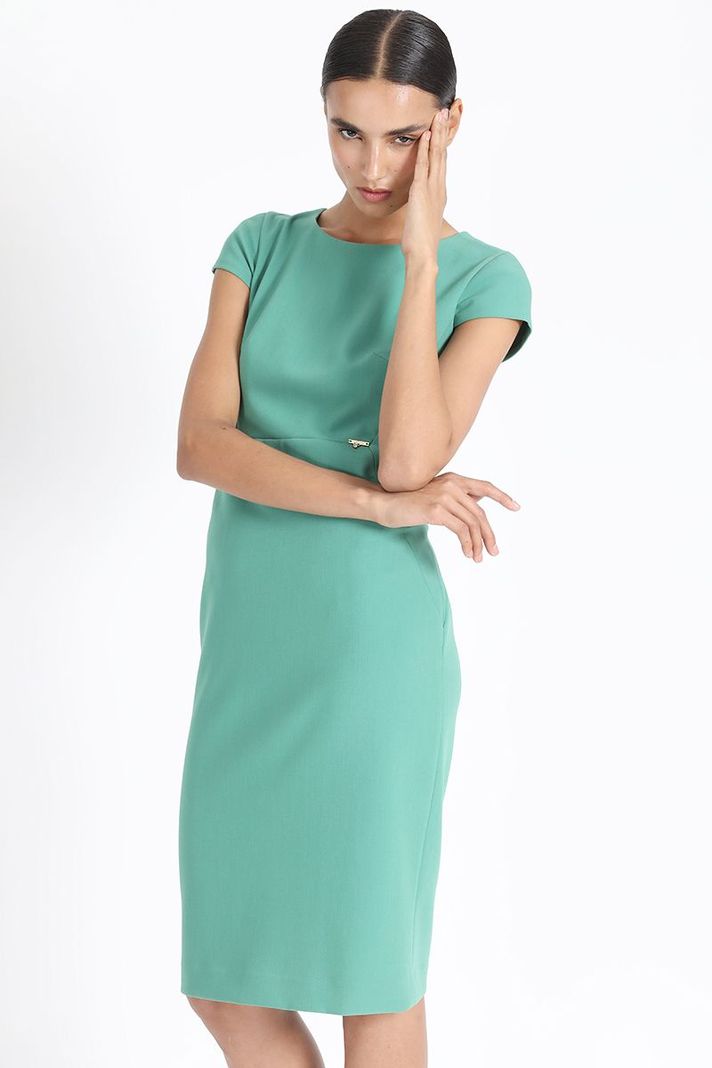 Vestido Entallado Midi, Verde Liola-4
