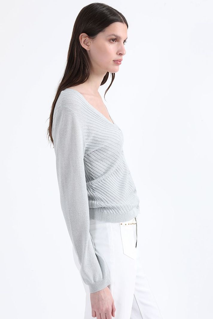 Cardigan Tejido Lurex Mix, Celeste Liola-2