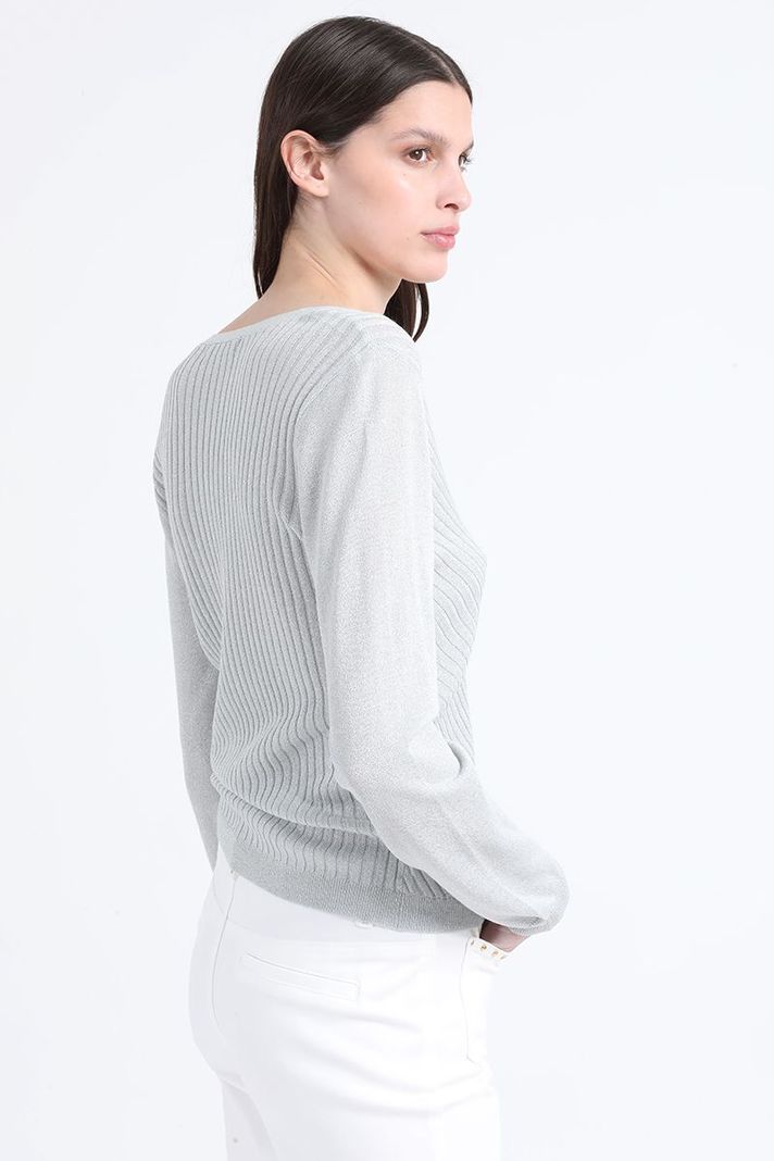 Cardigan Tejido Lurex Mix, Celeste Liola-3