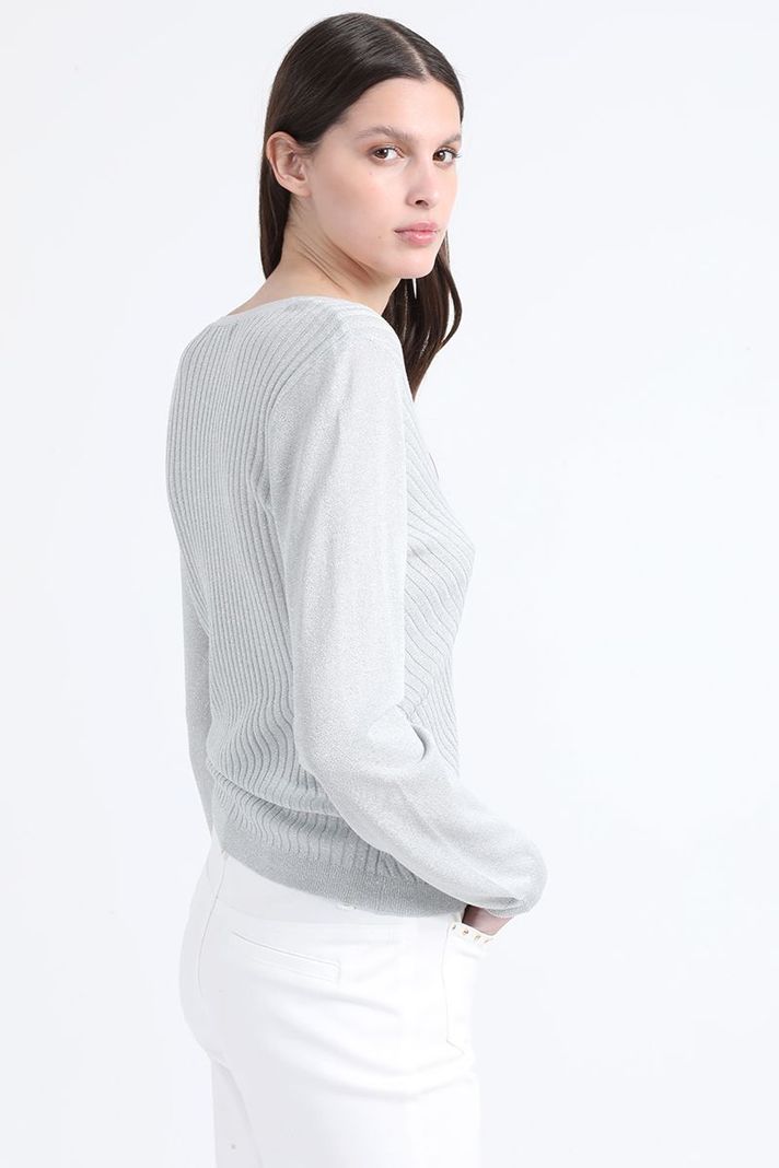Cardigan Tejido Lurex Mix, Celeste Liola-4
