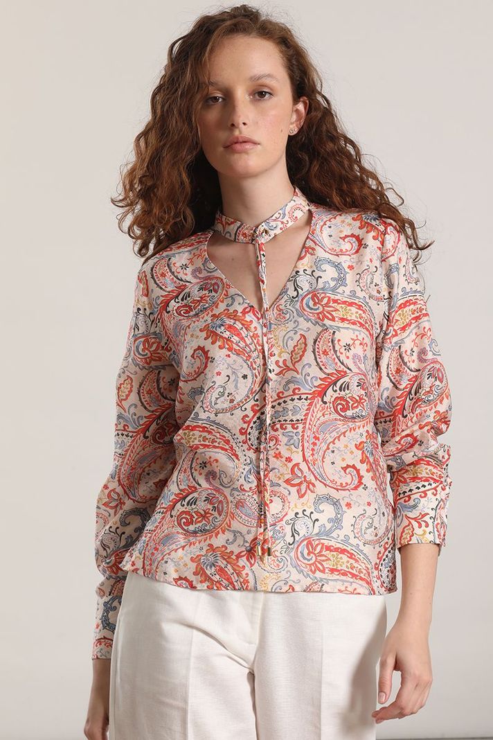 Blusa voile estampado Liola mujer rojo