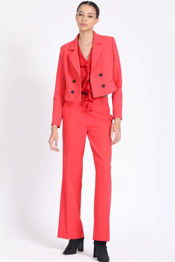 Blazer Cropped Cruzado, Rojo Liola-2