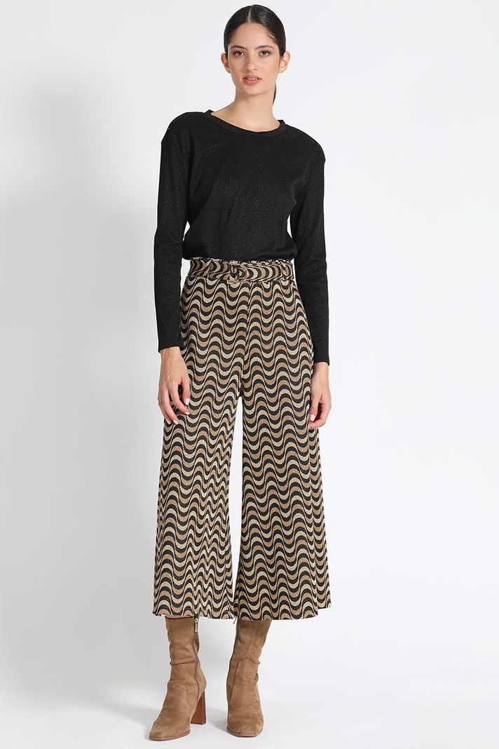 Pantalón Ancho Fantasia Café Liola-0