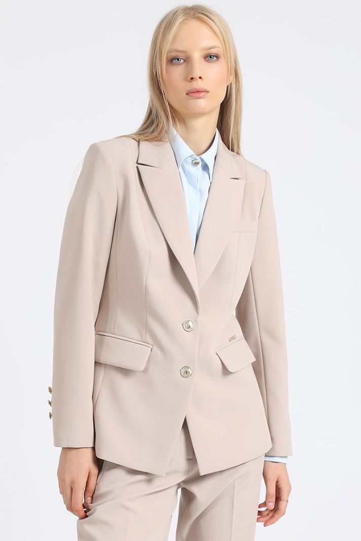 Blazer Basico Entallado, Beige Liola-0