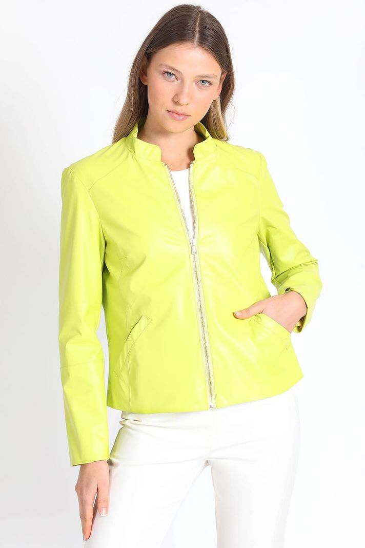 Chaqueta Efecto Cuero, Pistacho Liola-0