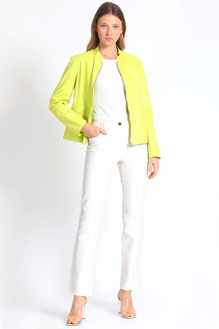 Chaqueta Efecto Cuero, Pistacho Liola-1