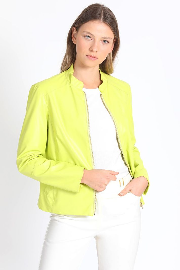 Chaqueta Efecto Cuero, Pistacho Liola-2