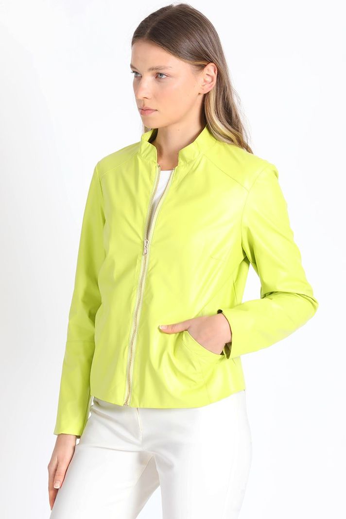 Chaqueta Efecto Cuero, Pistacho Liola-3