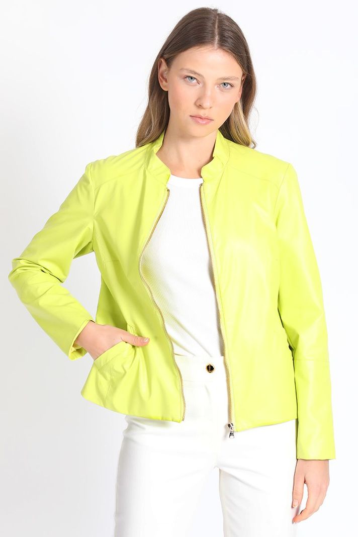 Chaqueta Efecto Cuero, Pistacho Liola-5