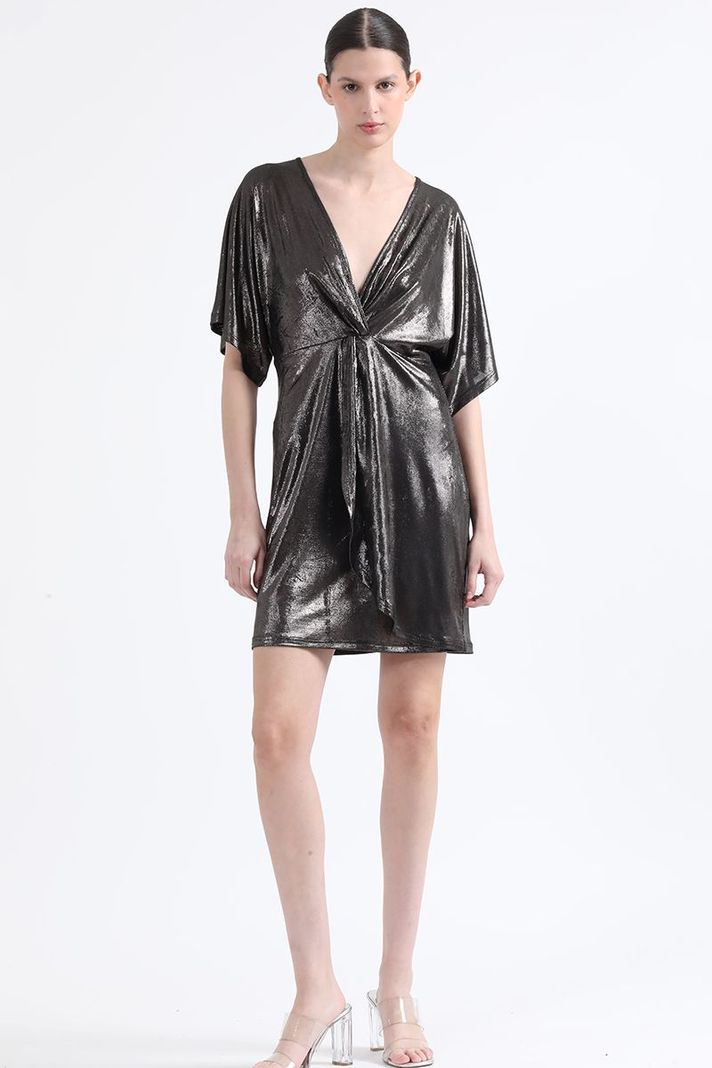 Vestido Corto Lurex Fantasia, Negro Liola-1
