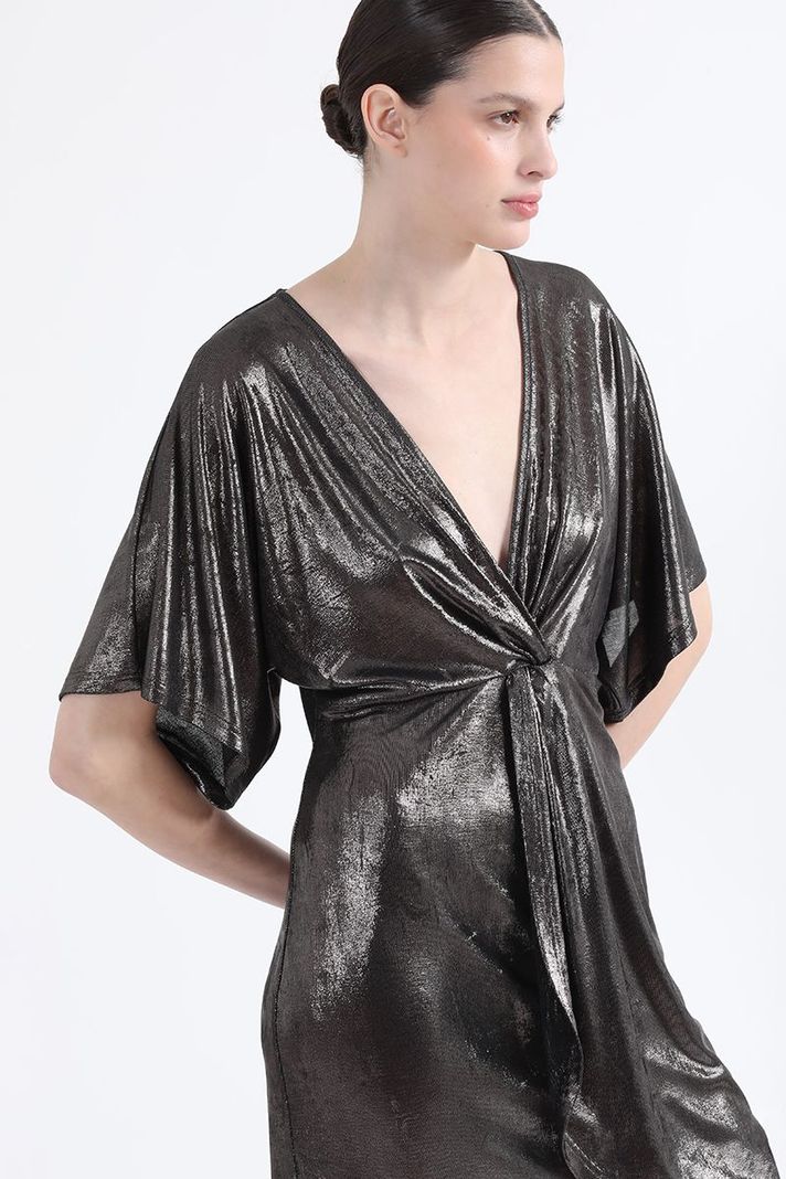 Vestido Corto Lurex Fantasia, Negro Liola-2