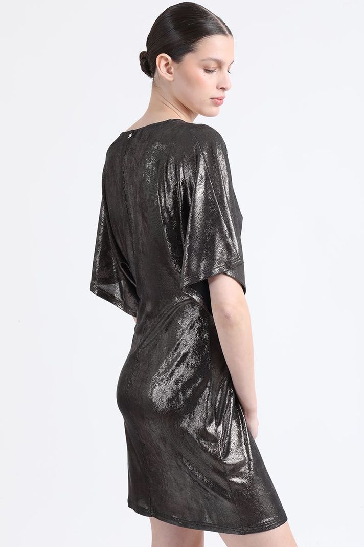 Vestido Corto Lurex Fantasia, Negro Liola-3