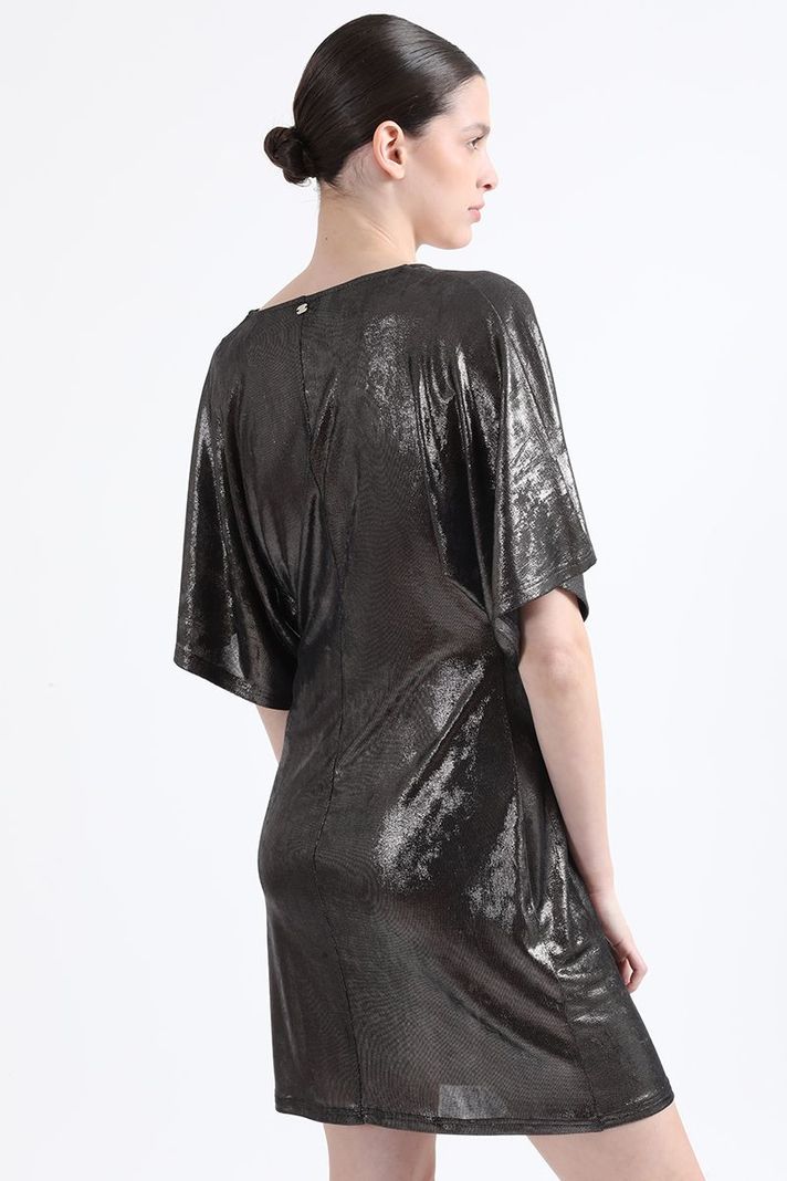 Vestido Corto Lurex Fantasia, Negro Liola-4