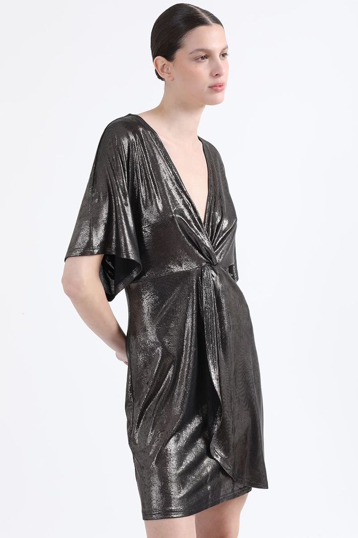 Vestido Corto Lurex Fantasia, Negro Liola-5