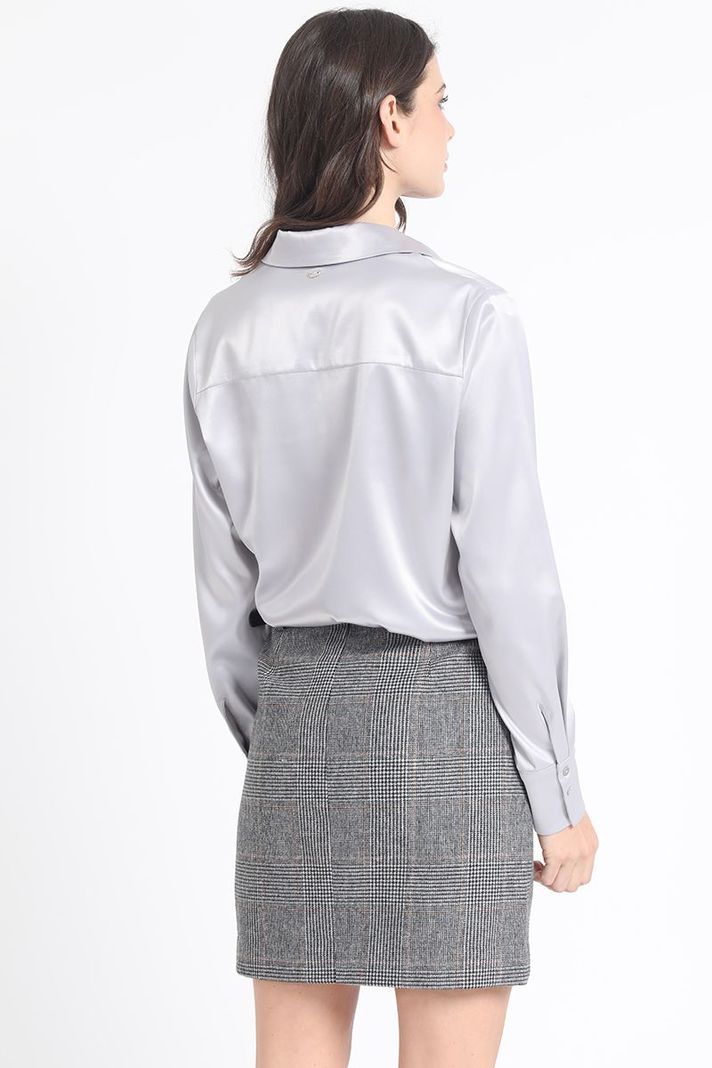 Falda Mini Principe De Gales, Negro Liola-2