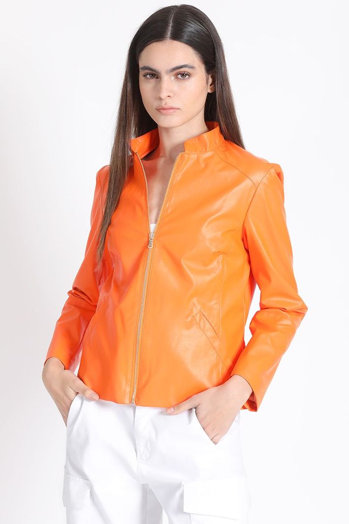 Chaqueta Efecto Cuero, Naranjo Liola-3