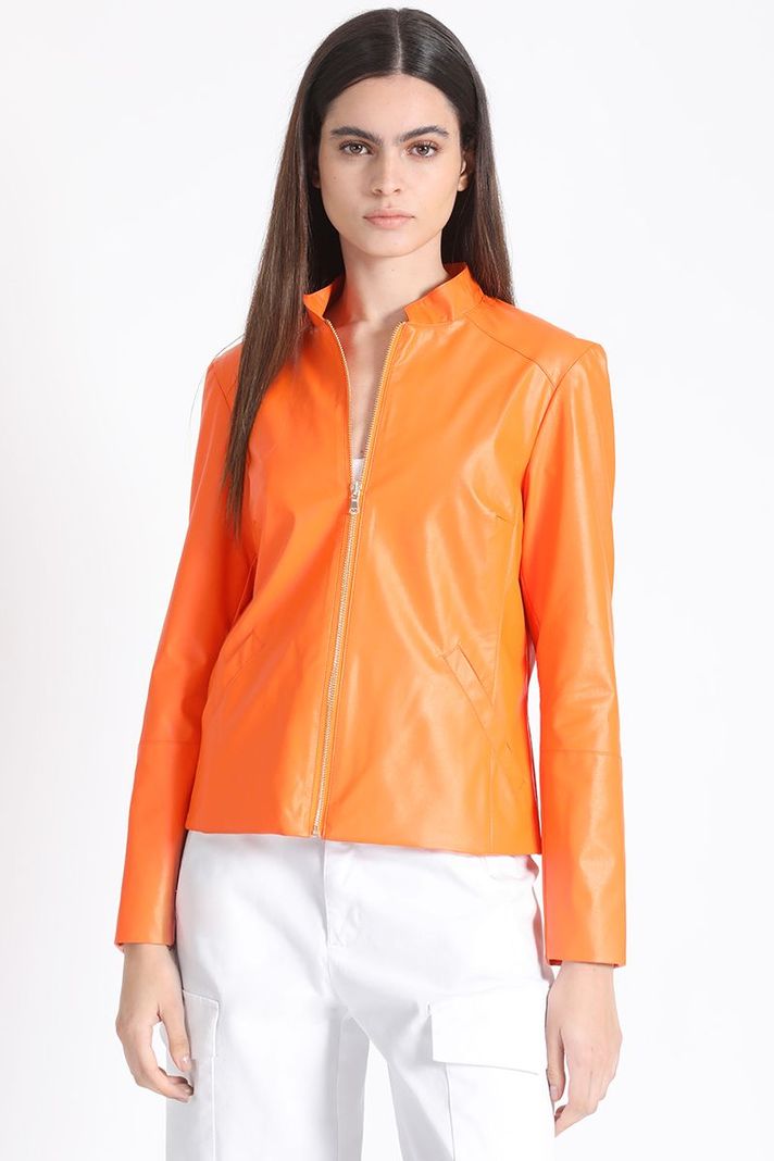 Chaqueta Efecto Cuero, Naranjo Liola-4