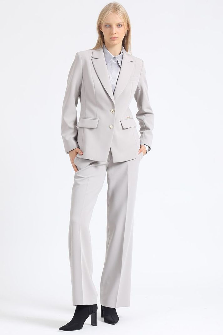 Blazer Basico Entallado, Gris Liola-1