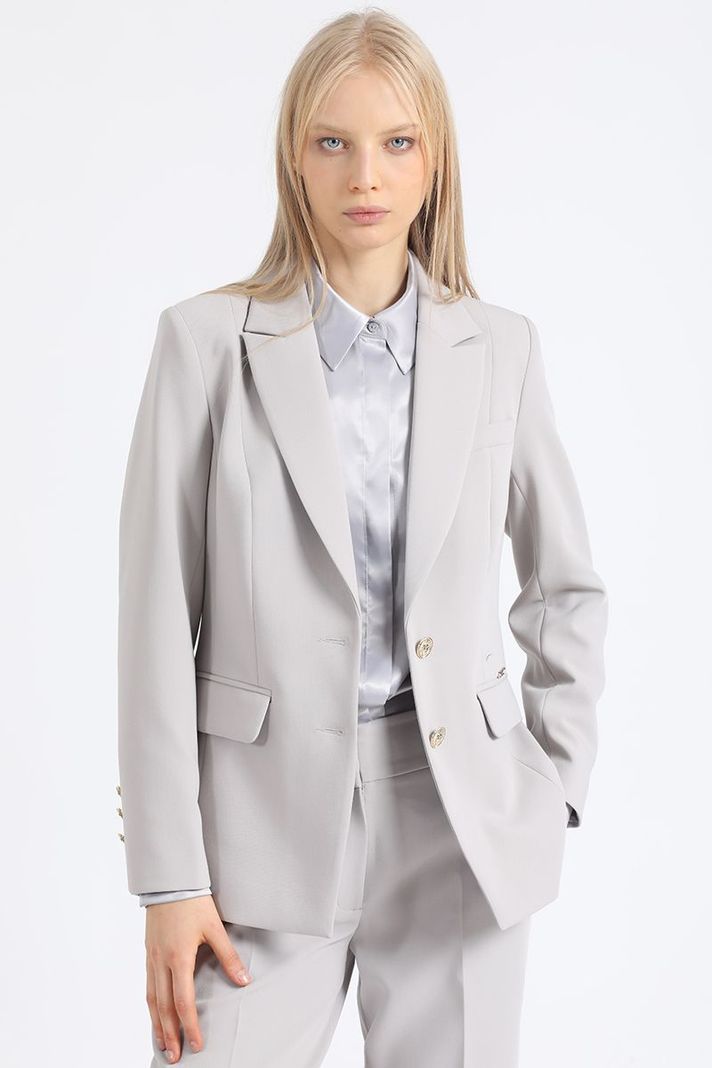 Blazer Basico Entallado, Gris Liola-2