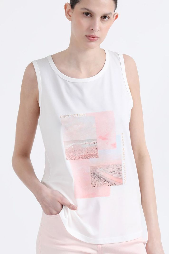 Polera Estampado Rosa, Crudo Liola-2