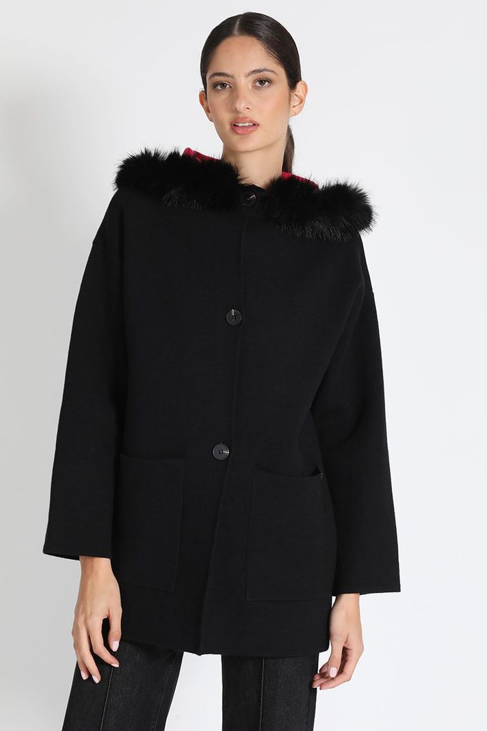 Chaquetón Tejido Negro Liola-0