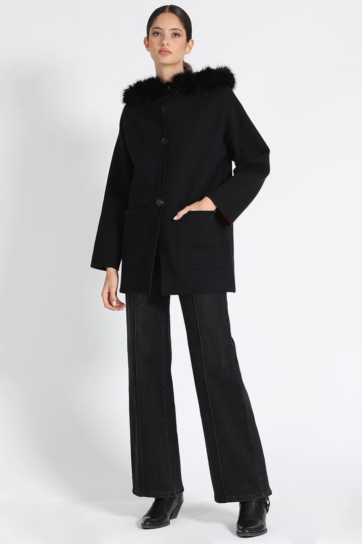 Chaquetón Tejido Negro Liola-1