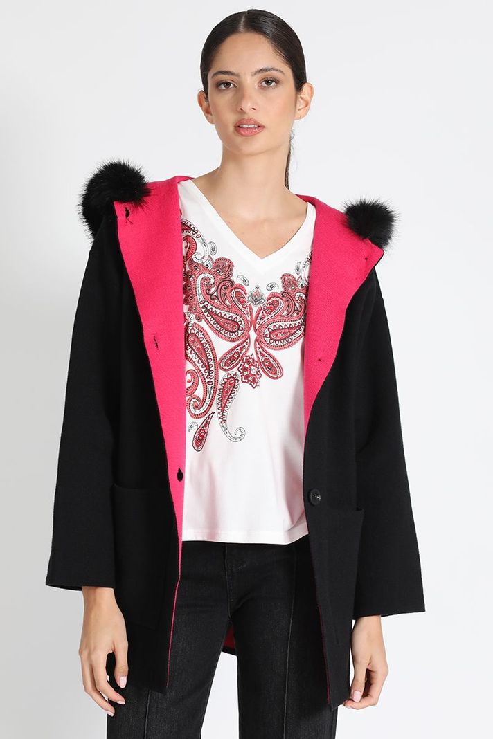 Chaquetón Tejido Negro Liola-3