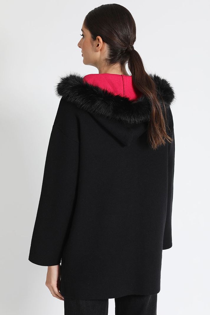 Chaquetón Tejido Negro Liola-5