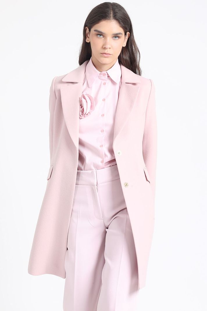 Abrigo Basico Forro Estampado, Muflon Rosa Liola-1