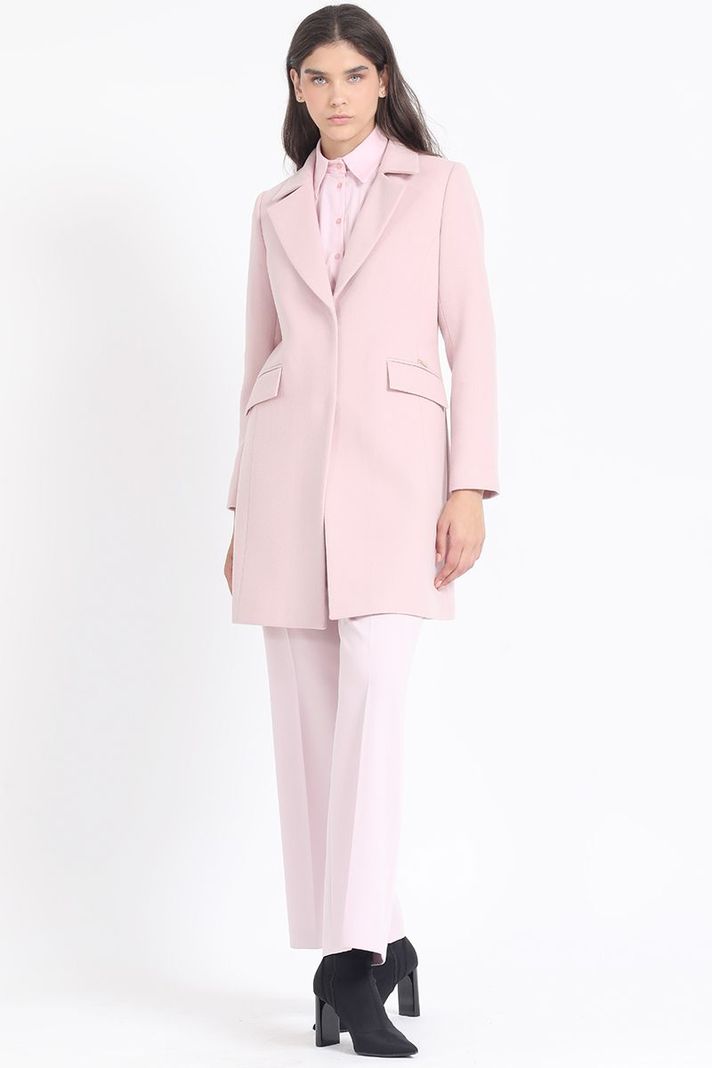 Abrigo Basico Forro Estampado, Muflon Rosa Liola-3