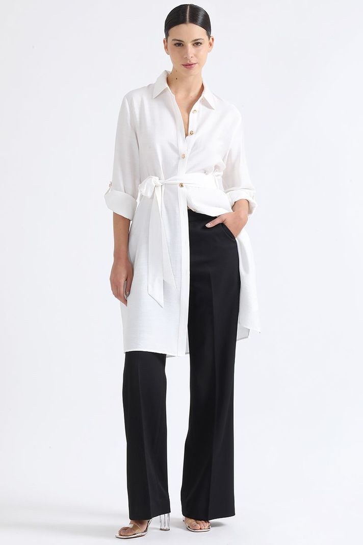 Camisa Larga Con Aplicación, Crudo Liola-1